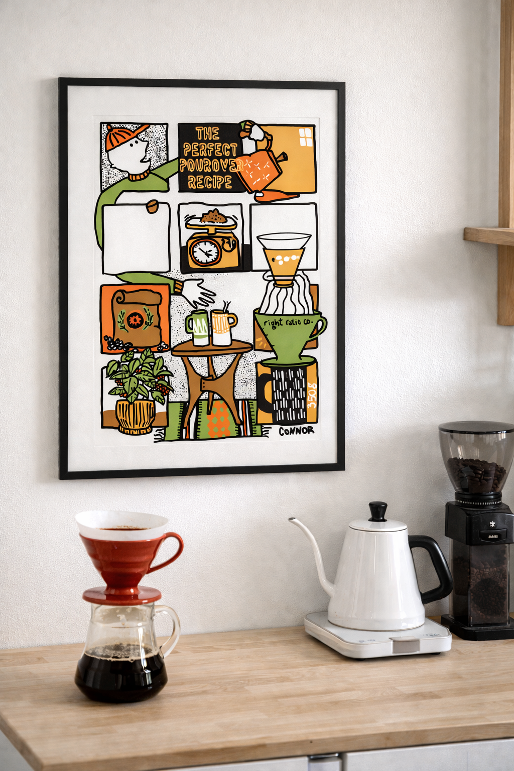 Pour Over Coffee Wall Art Printable | Coffee Gift | Coffee Station Digital Print | Home Barista Brewing Guide Art